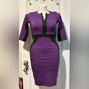 Homeyee NWOT Purple and Black Bodycon Dress
